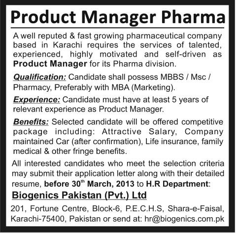 Group product manager job description pharmaceutical